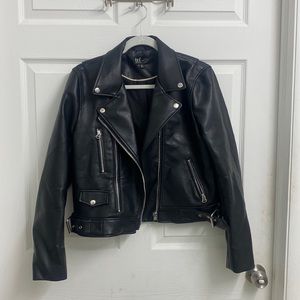 Zara Faux Leather Motorcycle Zip-Up Jacket XL